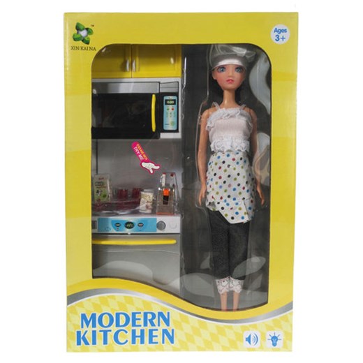 عروسک باربی مدل آشپز ارتفاع 30 سانتی متر همراه با آشپزخانه